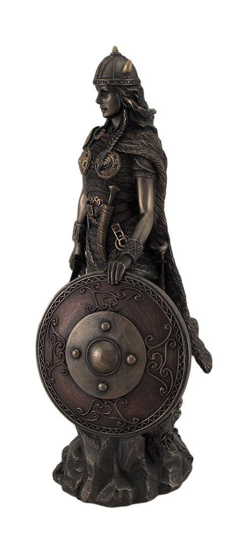 Viking Shieldmaid wykończona statua mitologia nordycka