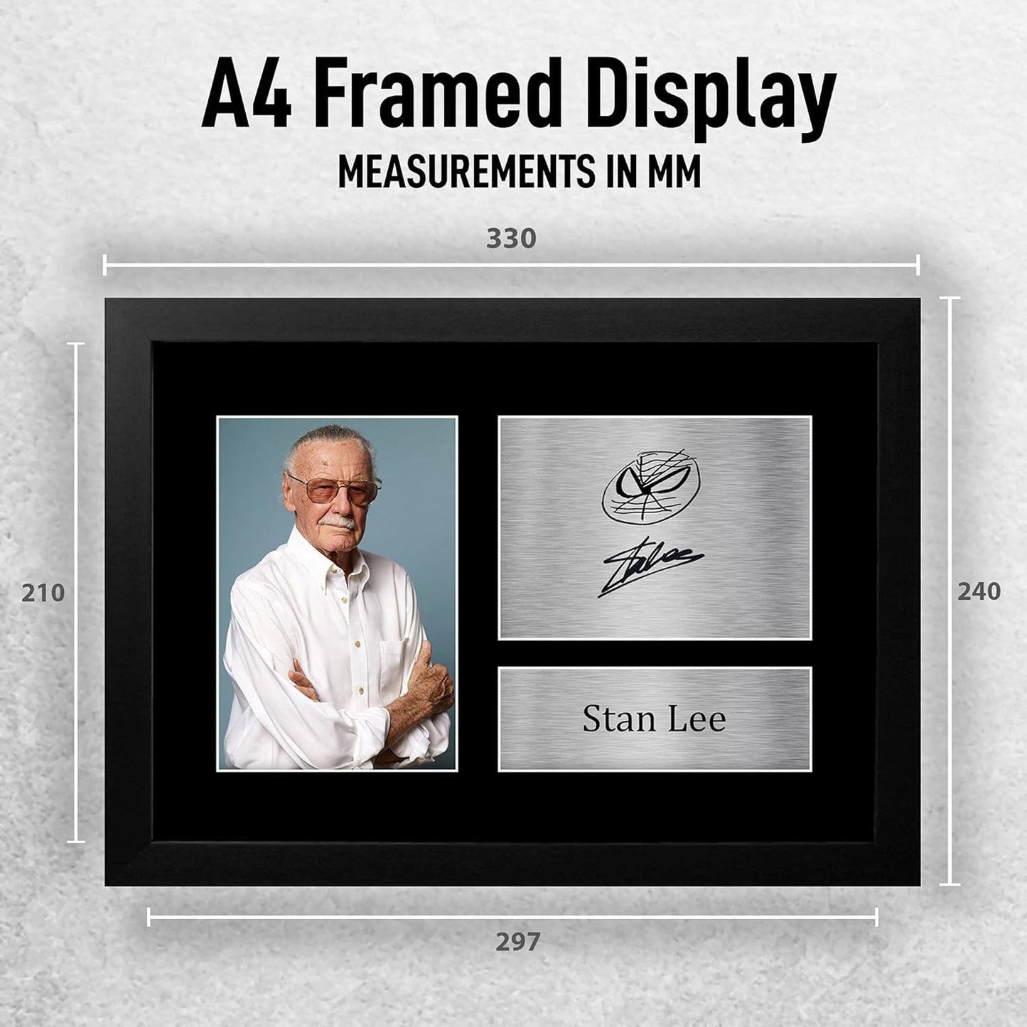 HWC Trading A4 – Stan Lee Marvel – Printed Photo with Autograph (A4)