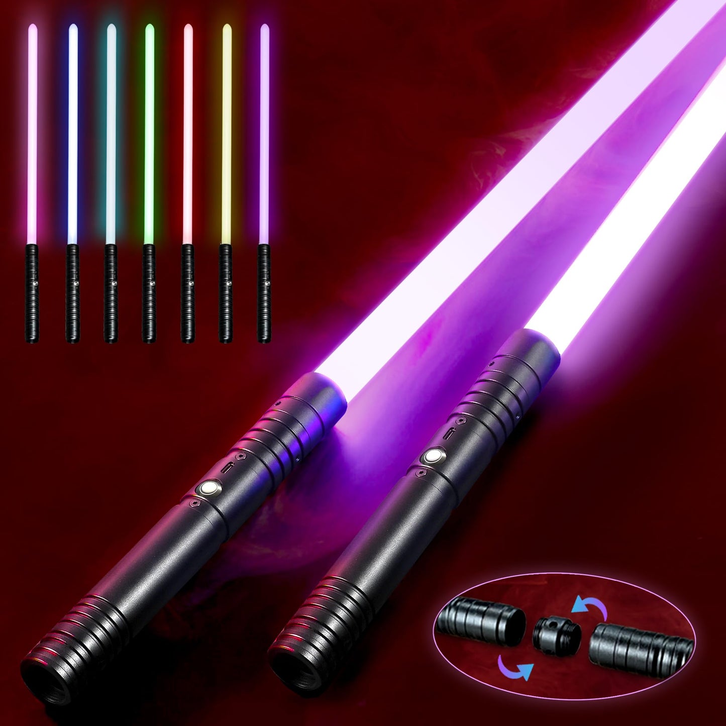 Set of 2 Lightsabers - with 15 Colors and Sound Effects