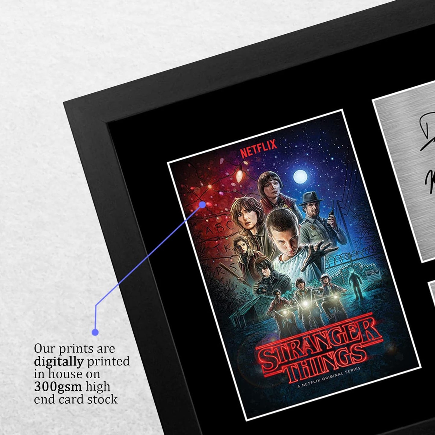 HWC Trading FR – Stranger Things Cast Autographed Print (A4, Framed)