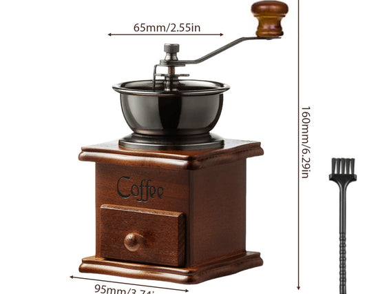 Retro Hand Coffee Grinder with Wooden Drawer