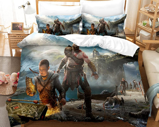 God of War zestaw bedding 3D (A2, 135 x 200 cm + 80 x 80 cm x 1)