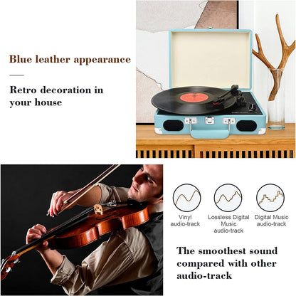 3-speed vinyl turntable with built-in speakers